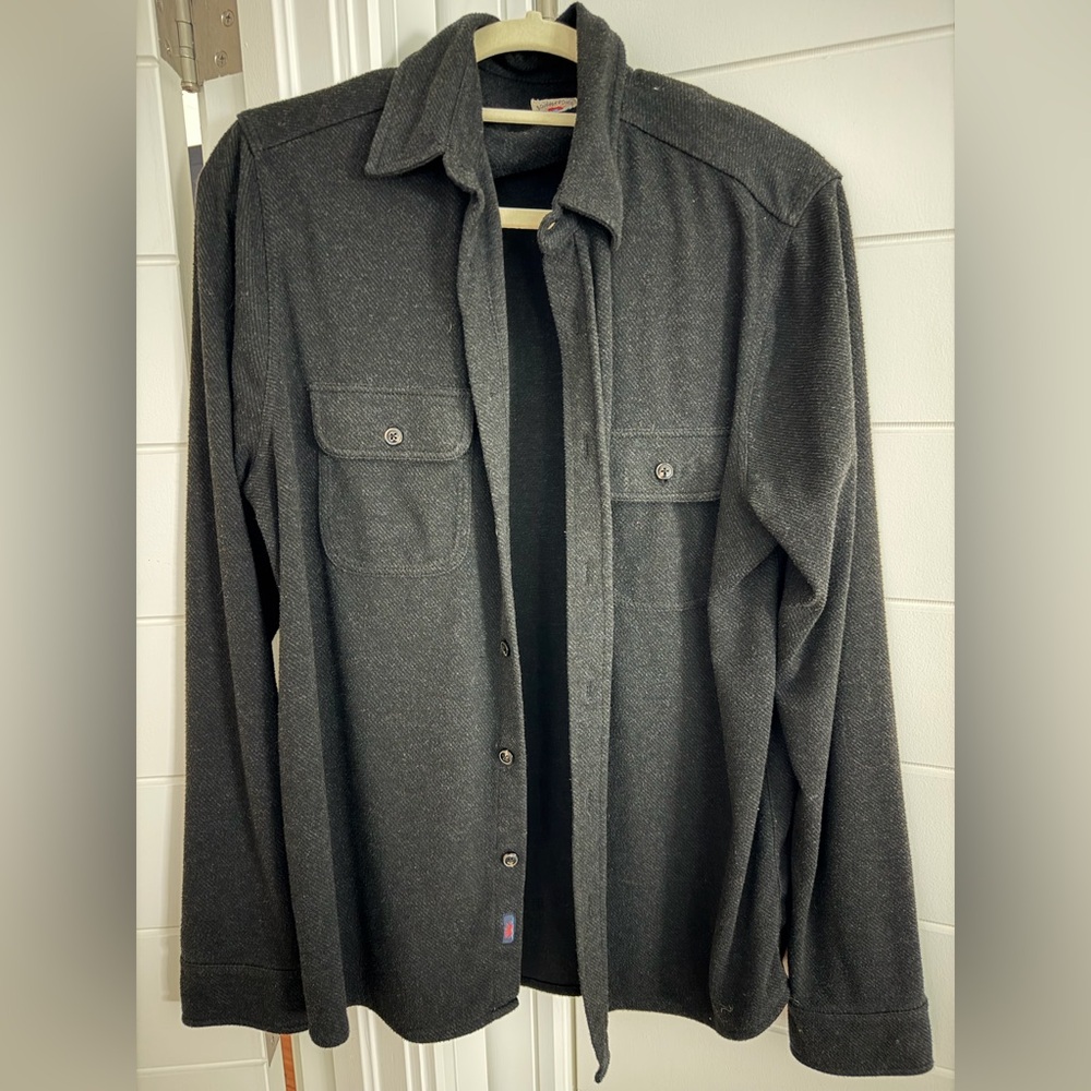 Faherty Legend Sweater Shirt - Heather Black Twill